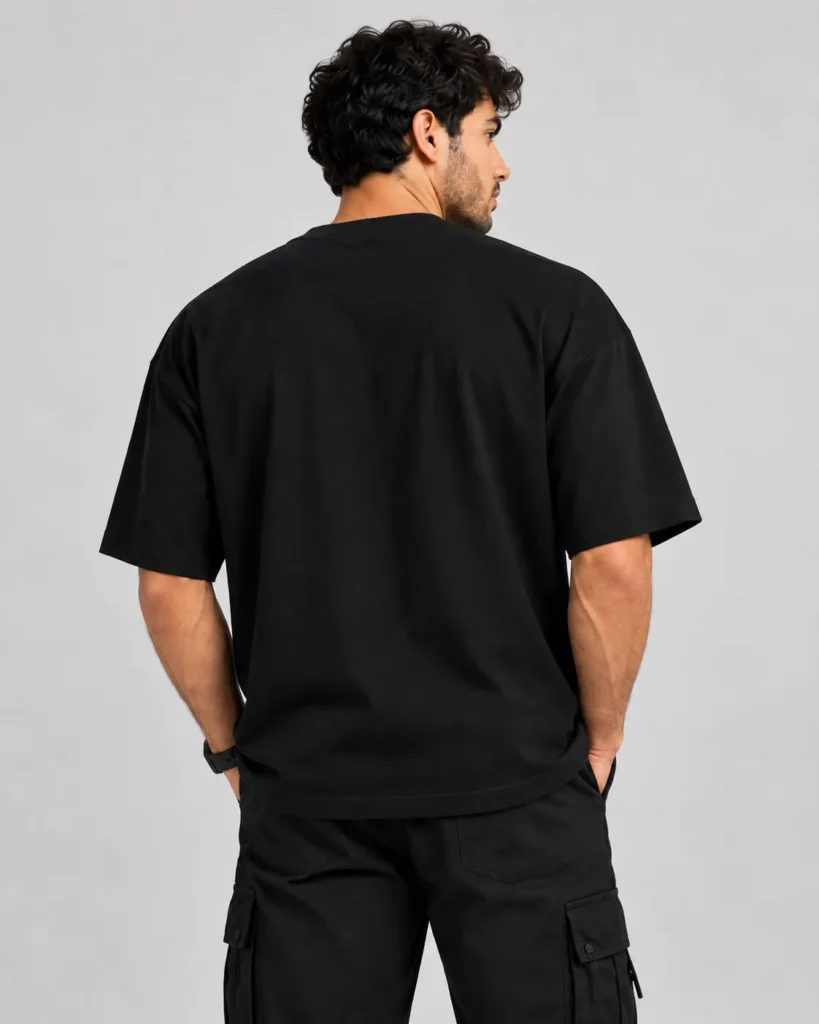 تيشيرت رجالي Basic Oversized – أسود