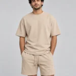 طقم رجالي كاجوال تيشيرت Oversized وشورت